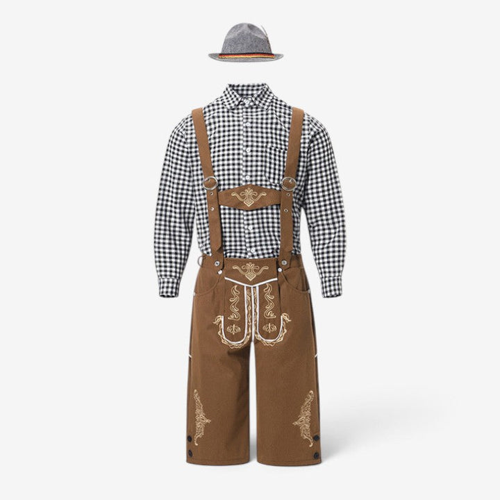 Bayersk herredragt med lederhosen og skjorte