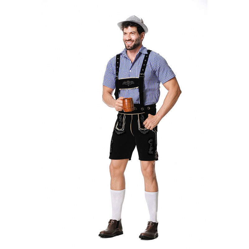 Bayersk herredragt med lederhosen og skjorte