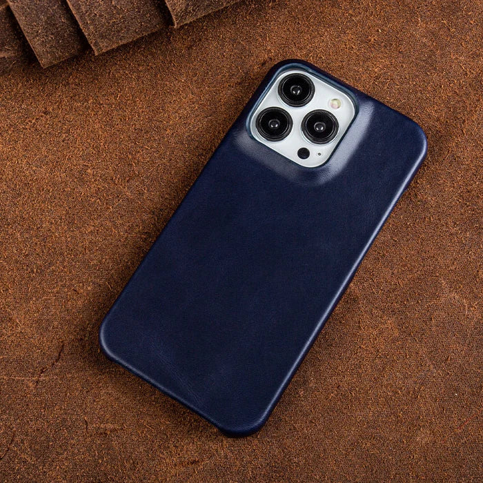 Ægte læder-cover med olievoks til Apple iPhone