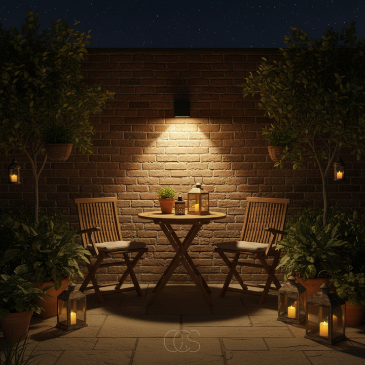 Luxe solcelle-LED-væglampe | Trådløs | IP65 | Udendørs | Sort