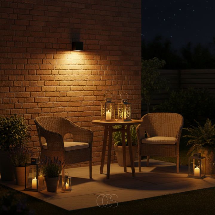 Luxe solcelle-LED-væglampe | Trådløs | IP65 | Udendørs | Sort