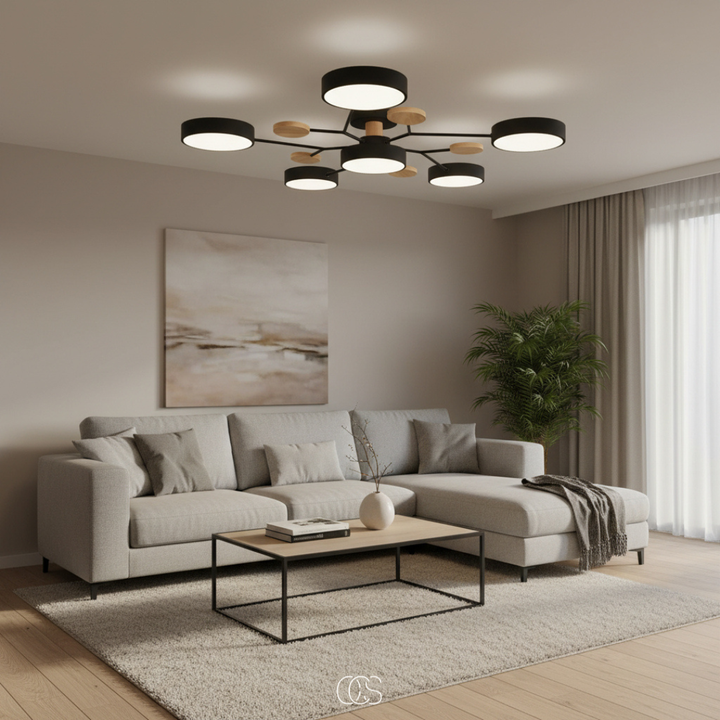 Macaron LED-loftslampe i metal