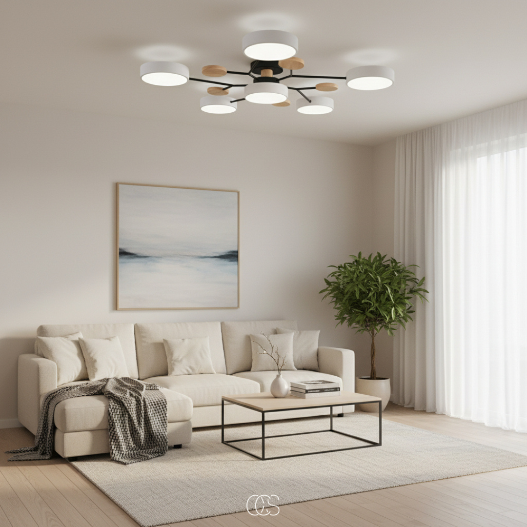 Macaron LED-loftslampe i metal