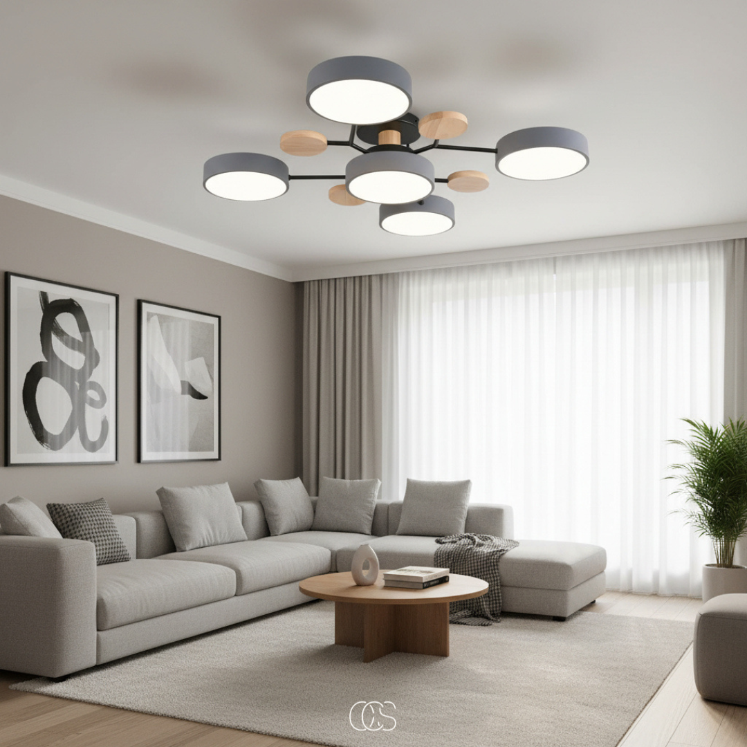 Macaron LED-loftslampe i metal
