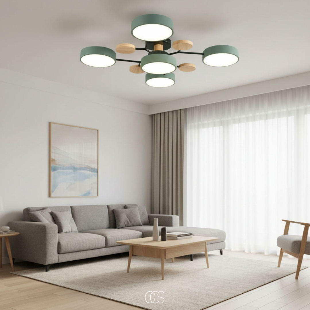 Macaron LED-loftslampe i metal
