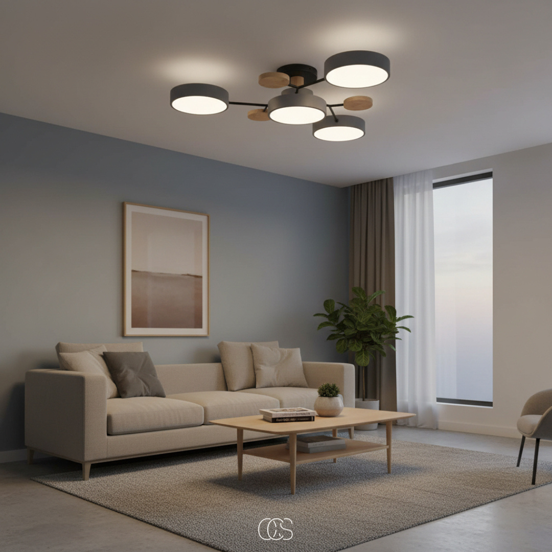 Macaron LED-loftslampe i metal