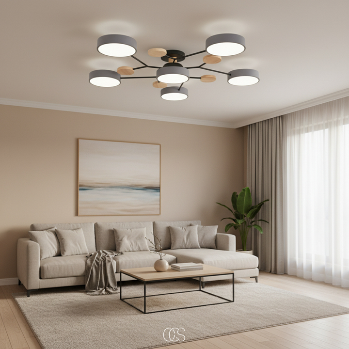 Macaron LED-loftslampe i metal