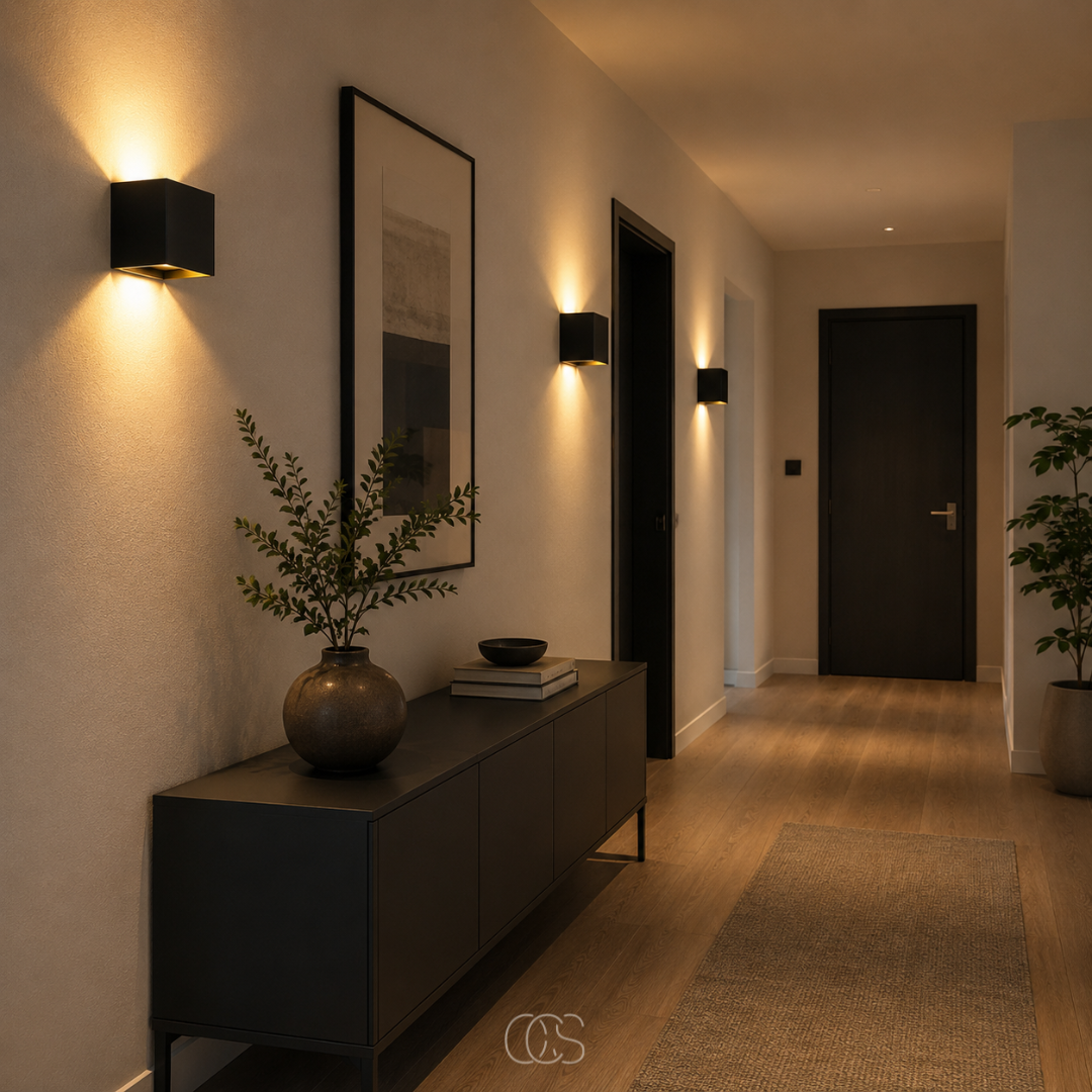 Luxe trådløs væglampe | firkantet sensorlampe | aluminium 10 x 10 cm