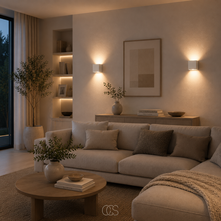 Luxe trådløs væglampe | firkantet sensorlampe | aluminium 10 x 10 cm