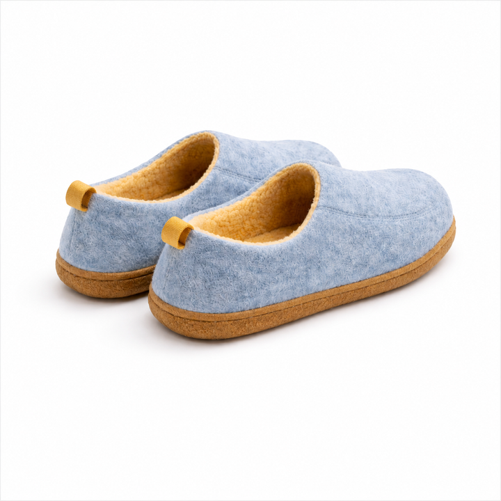 Ortopædisk unisex-indendørstoffel – hård ydersål & fleece-indersål