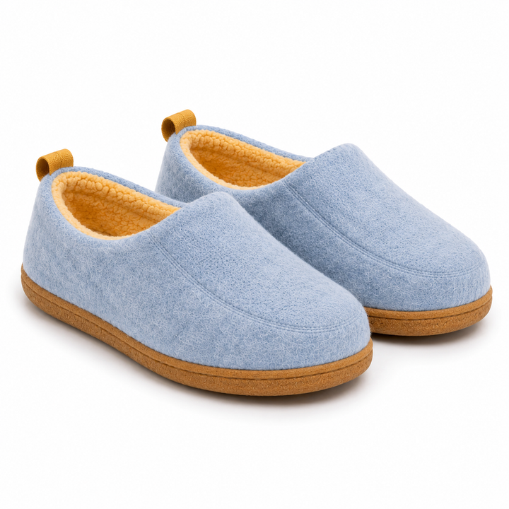 Ortopædisk unisex-indendørstoffel – hård ydersål & fleece-indersål