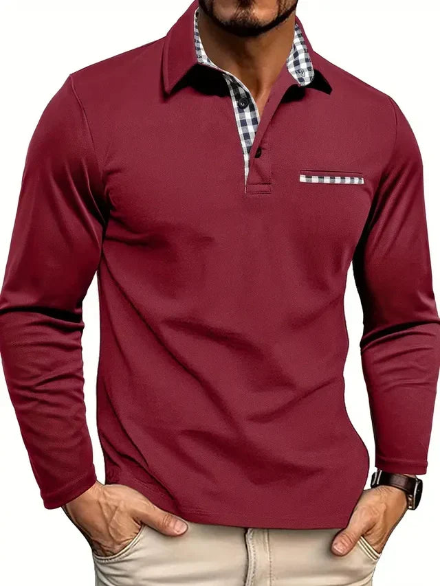 Langærmet poloshirt til mænd | Smart-casual komfortpasform