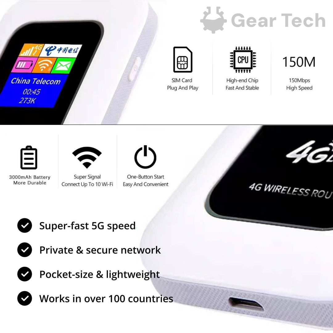 RoamWave 5G bærbar WiFi-hotspot til rejse eller hjemmebrug