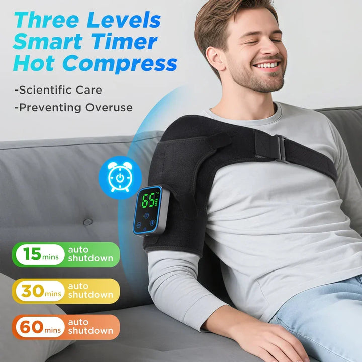 3-i-1 elektrisk skulder-, albue- og knæmassager med varme og appstyring – ReliefPro
