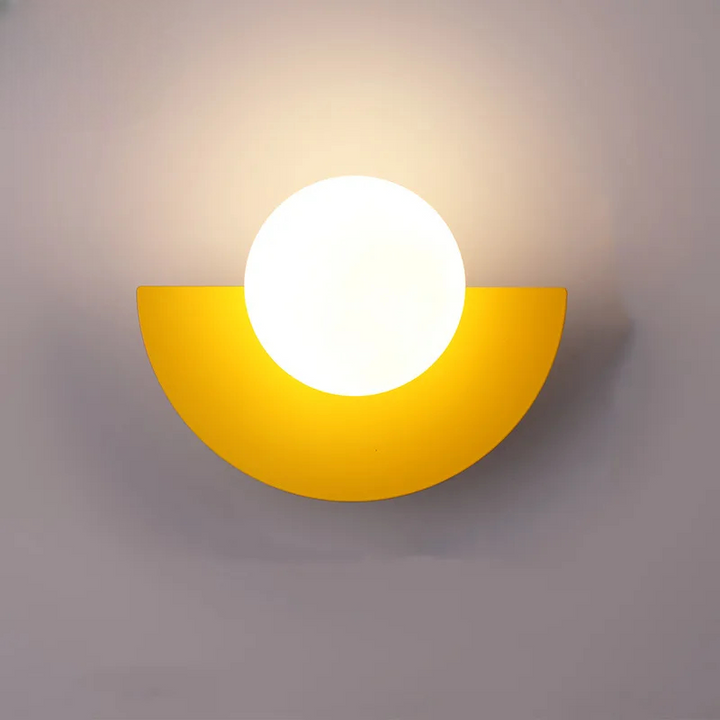 Moderne LED-væglampe i geometrisk halvcirkelstil
