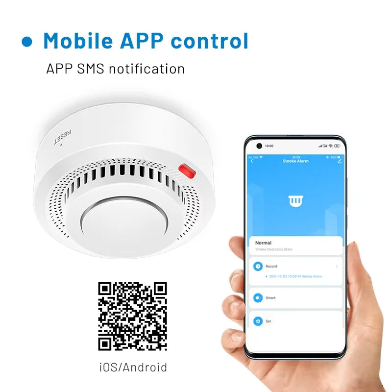 Smart WiFi-røgalarm brandalarm 85dB – SafeSense