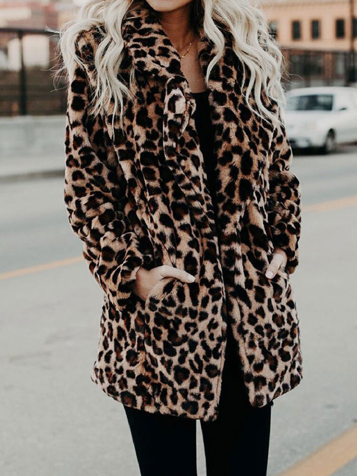 Vinterjakke med leopardprint til kvinder - Sofia