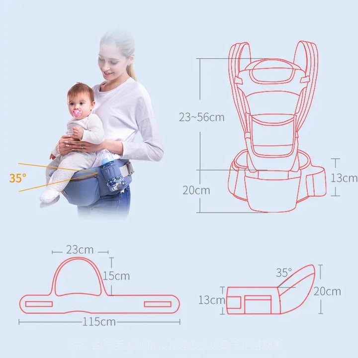 Ergonomisk babybærer til hoften – bekvem hoftebærer til forældre og børn
