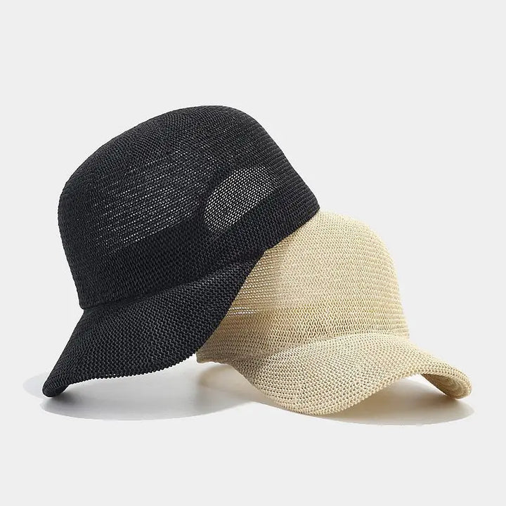 Modeflettet solhat med bred skygge - SunWeave-stil
