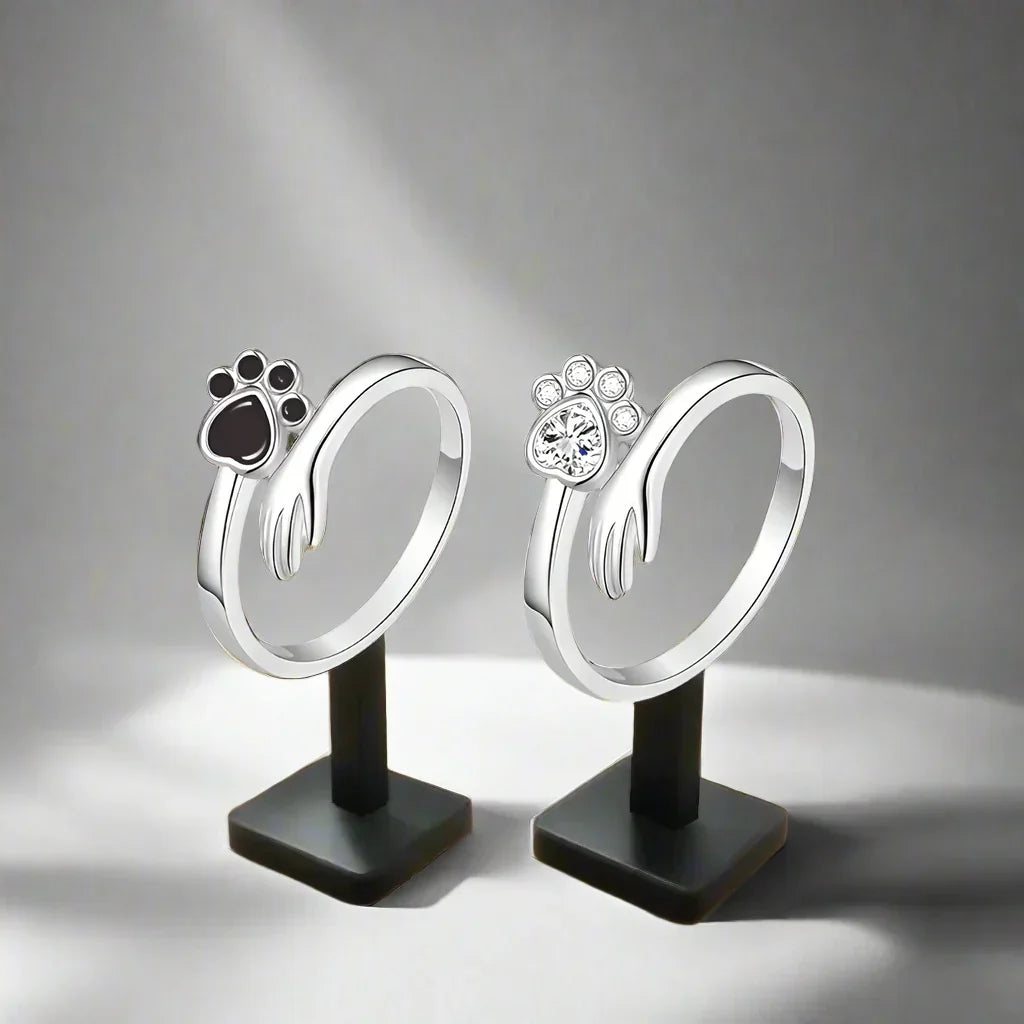 Sterlingsølv Justerbar Ring – Hånd- og Poteaftryksdesign