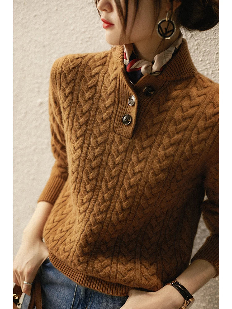Arden cardigan i kashmir med knapper