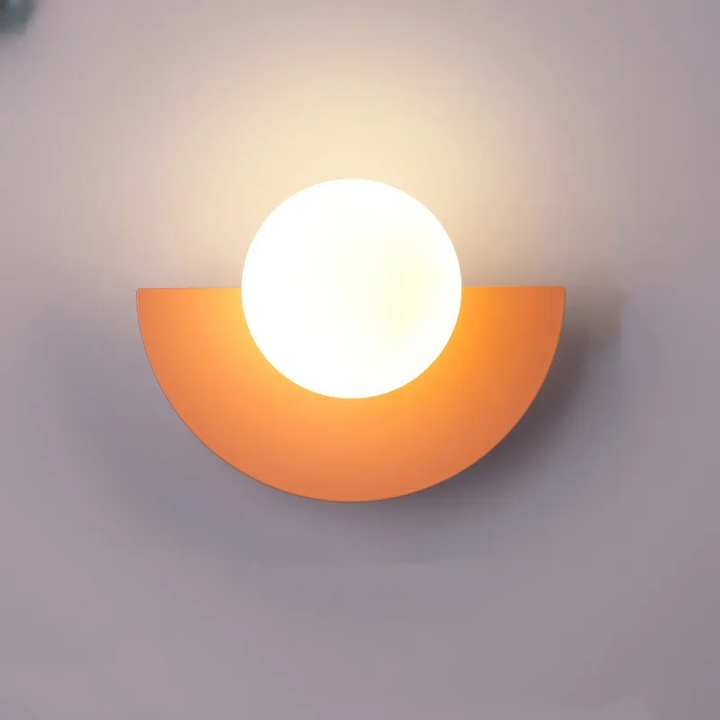 Moderne LED-væglampe i geometrisk halvcirkelstil