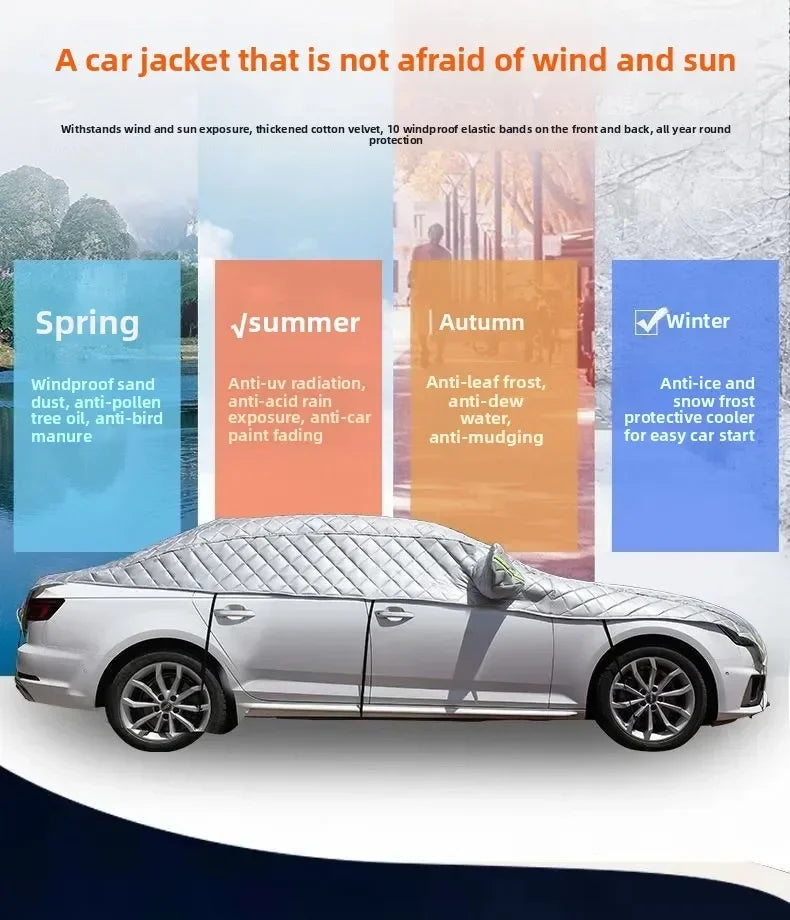 AutoProtect Bilovertræk | Vandtæt & UV-bestandigt | Årlig beskyttelse mod sol, sne & hagl