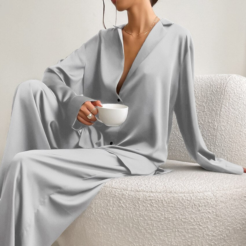 Satin-pyjamassæt til damer – Isabella