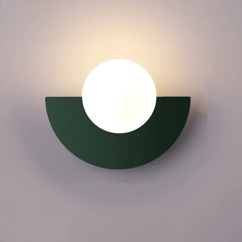 Moderne LED-væglampe i geometrisk halvcirkelstil