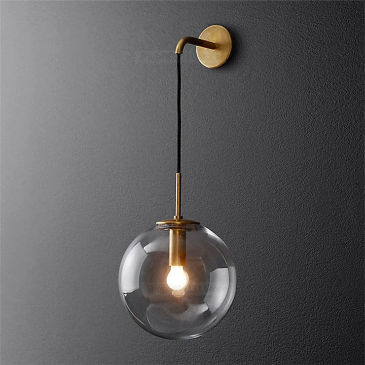GlacioGlow retro glasvæglampe | Elegant postmoderne sengelampe til varm stemningsbelysning
