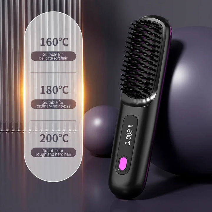 Glissara | Trådløs Glattejern til Hår | USB-opladning og LCD-Skærm | Keramik- og Ionteknologi