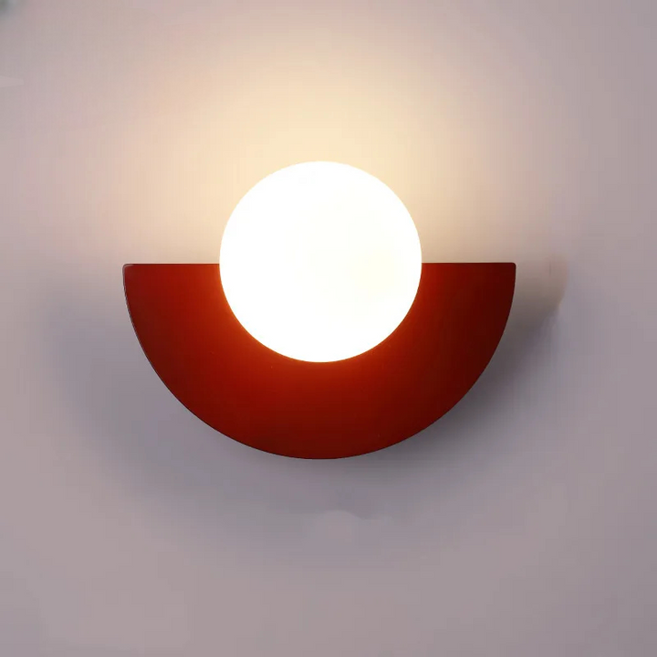 Moderne LED-væglampe i geometrisk halvcirkelstil