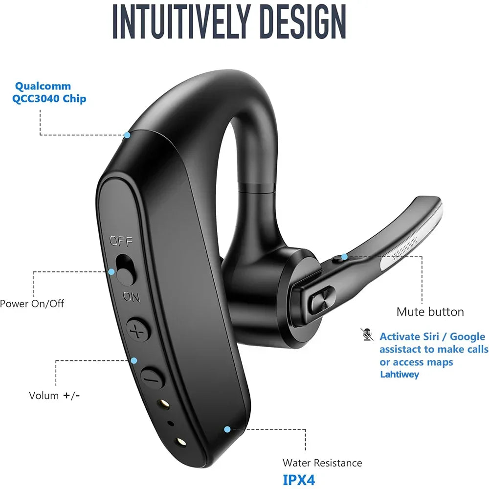 Støjreducerende Bluetooth-headset med dobbelte mikrofoner – Orivo
