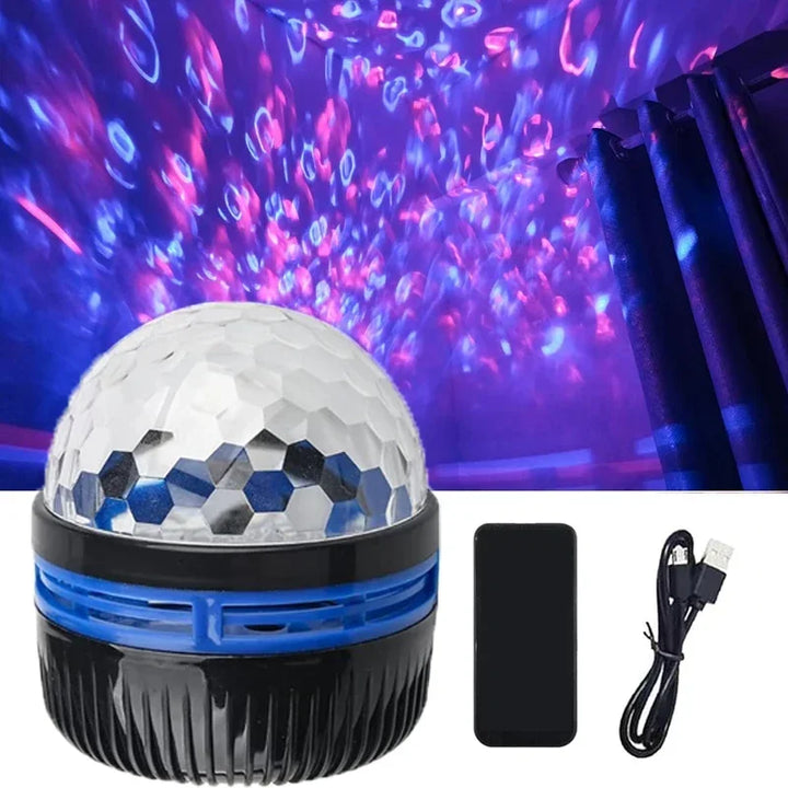 Polariva nordlysprojektor | Musiksynkronisering & fjernbetjening | RGB-stemningslys | USB-opladning | 7,8×7,8×8,7 cm