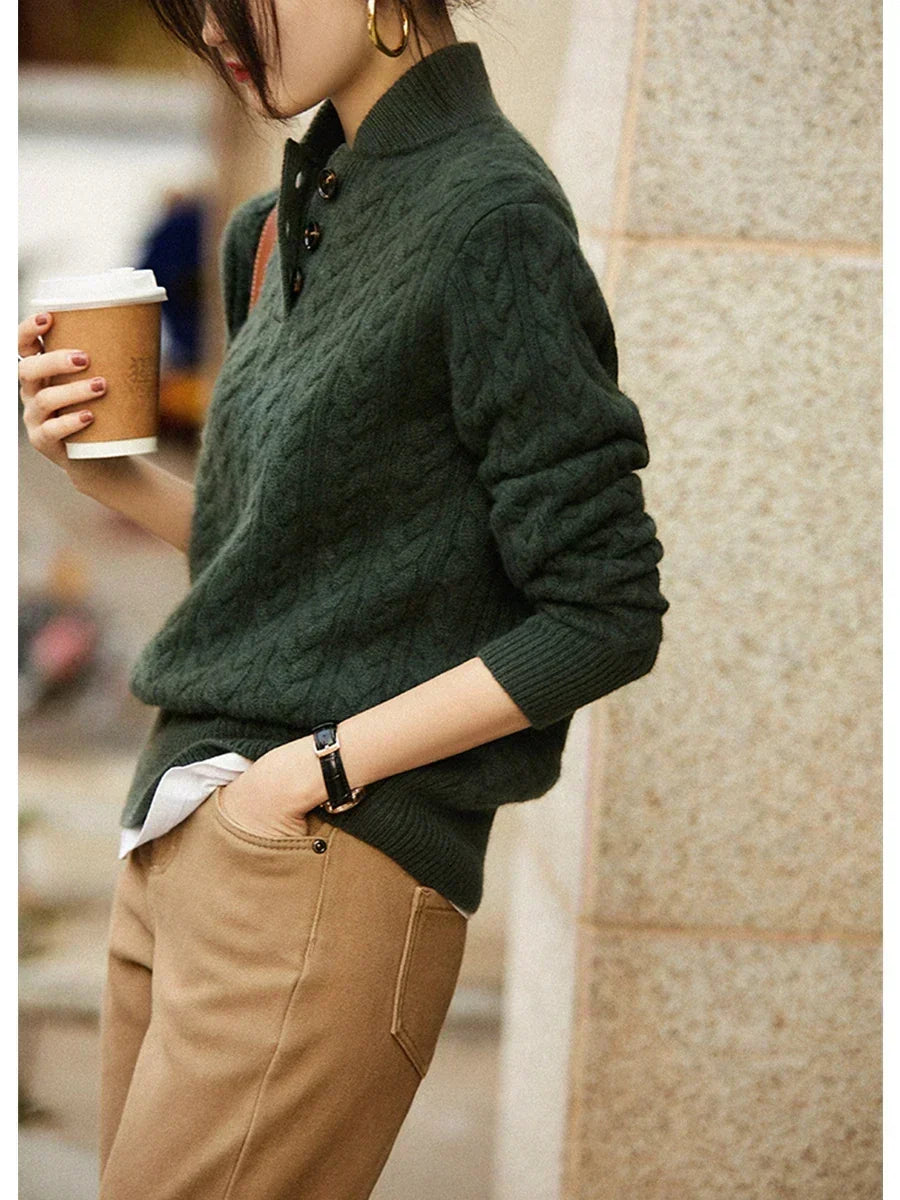 Arden cardigan i kashmir med knapper