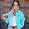 Gretchen - Casual knap-op Tassels Denim Jakke til Kvinder