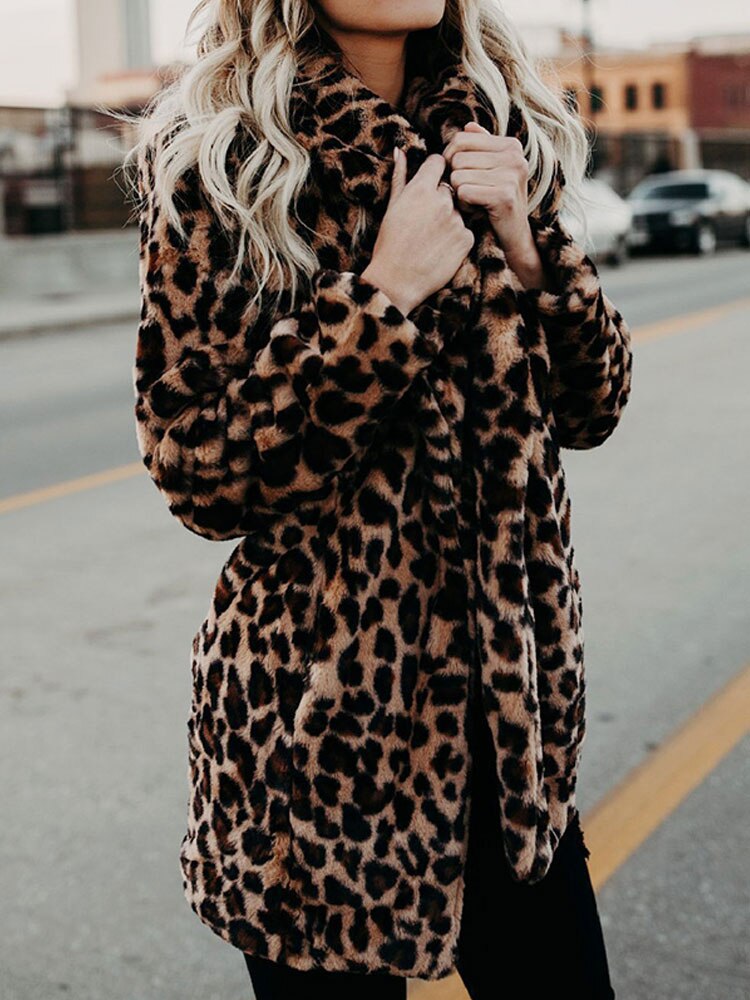 Vinterjakke med leopardprint til kvinder - Sofia