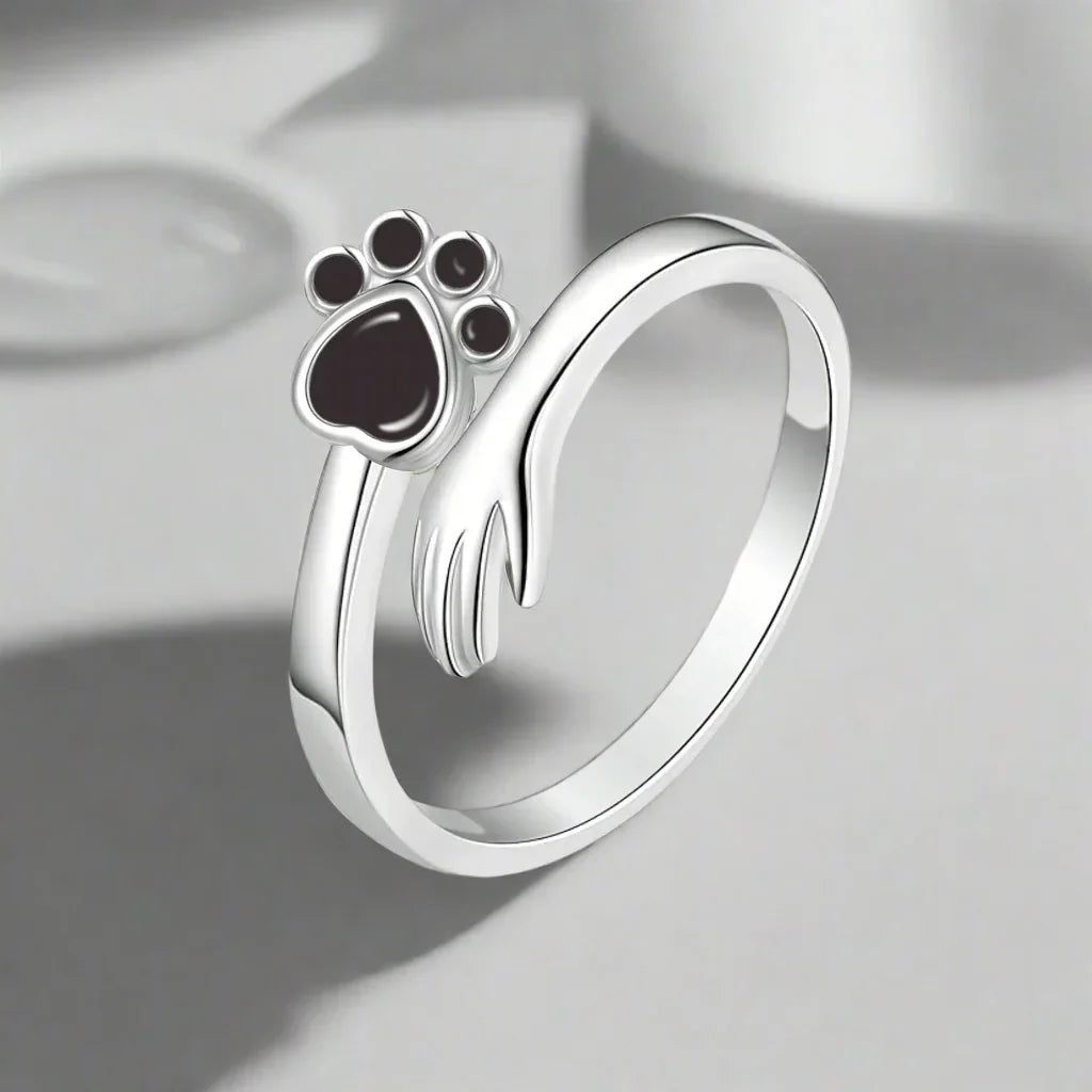 Sterlingsølv Justerbar Ring – Hånd- og Poteaftryksdesign