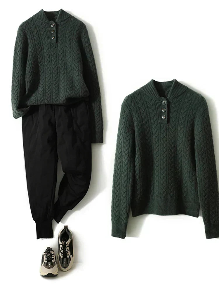 Arden cardigan i kashmir med knapper