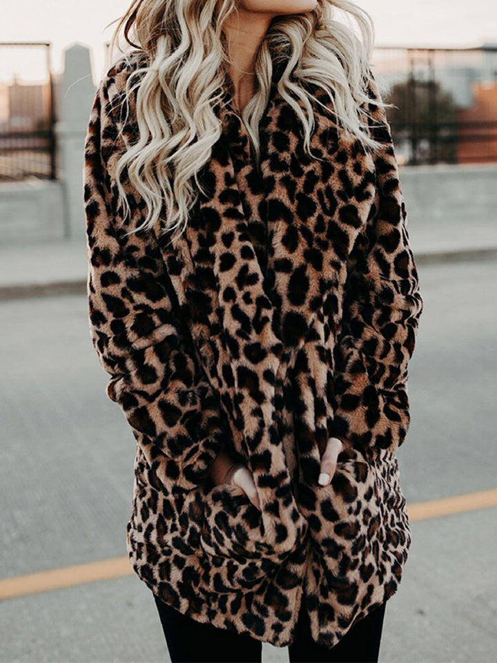 Vinterjakke med leopardprint til kvinder - Sofia