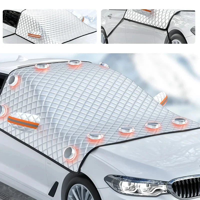 FrostGuard Max magnetisk forrudeafdækning til bil | Vinterbeskyttelse mod frost & sommerbeskyttelse mod UV | Vandtæt & nem at fastgøre