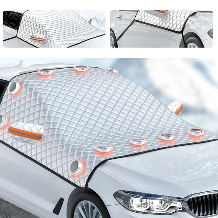 FrostGuard Max magnetisk forrudeafdækning til bil | Vinterbeskyttelse mod frost & sommerbeskyttelse mod UV | Vandtæt & nem at fastgøre
