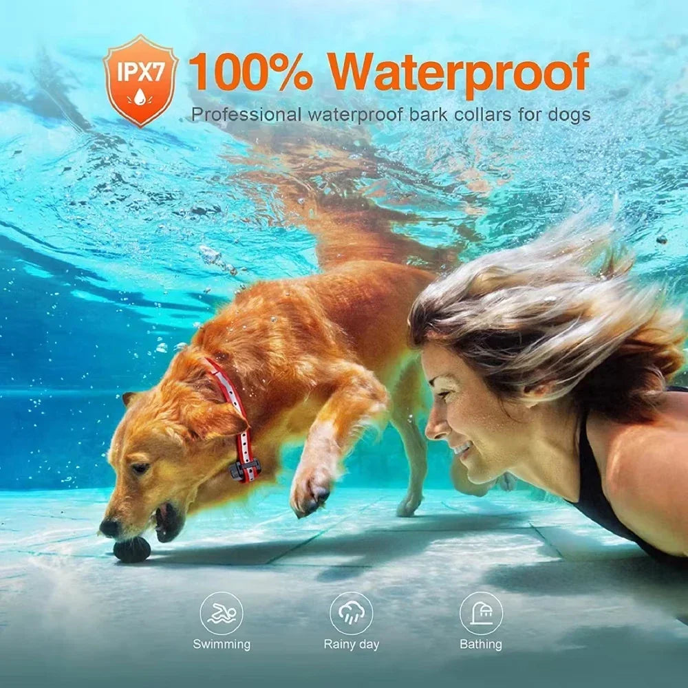 Genopladelig elektrisk hundetræningshalsbånd med fjernbetjening og 1000 m rækkevidde – PetControl