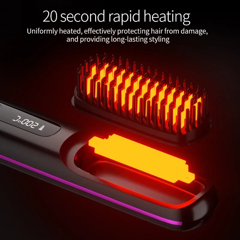 Glissara | Trådløs Glattejern til Hår | USB-opladning og LCD-Skærm | Keramik- og Ionteknologi