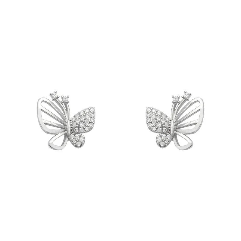 Elegante Zirkonia Sommerfugl Ørestikker