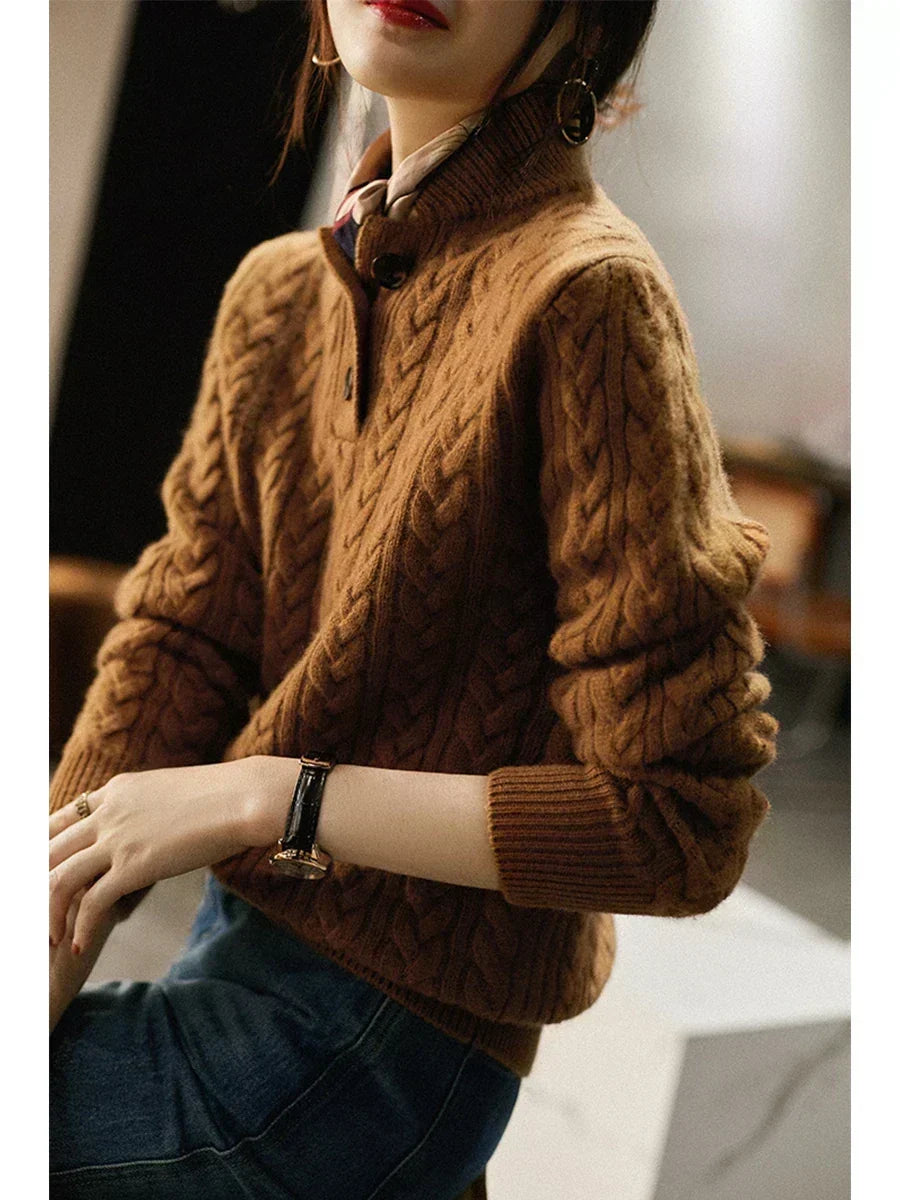Arden cardigan i kashmir med knapper