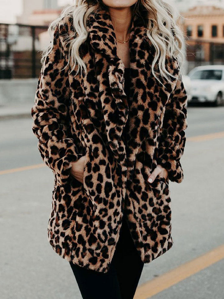 Vinterjakke med leopardprint til kvinder - Sofia