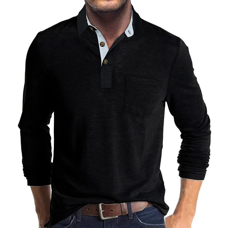 Langærmet polo til herrer - åndbar og alsidig – Matteo