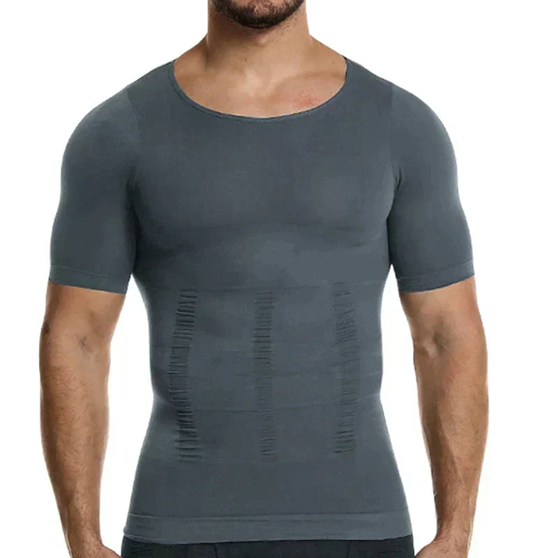 Kompressions-fitness-T-shirt til mænd – åndbar, elastisk, faconformende sporttop