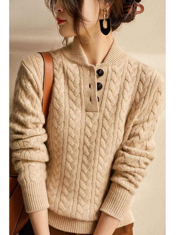 Arden cardigan i kashmir med knapper